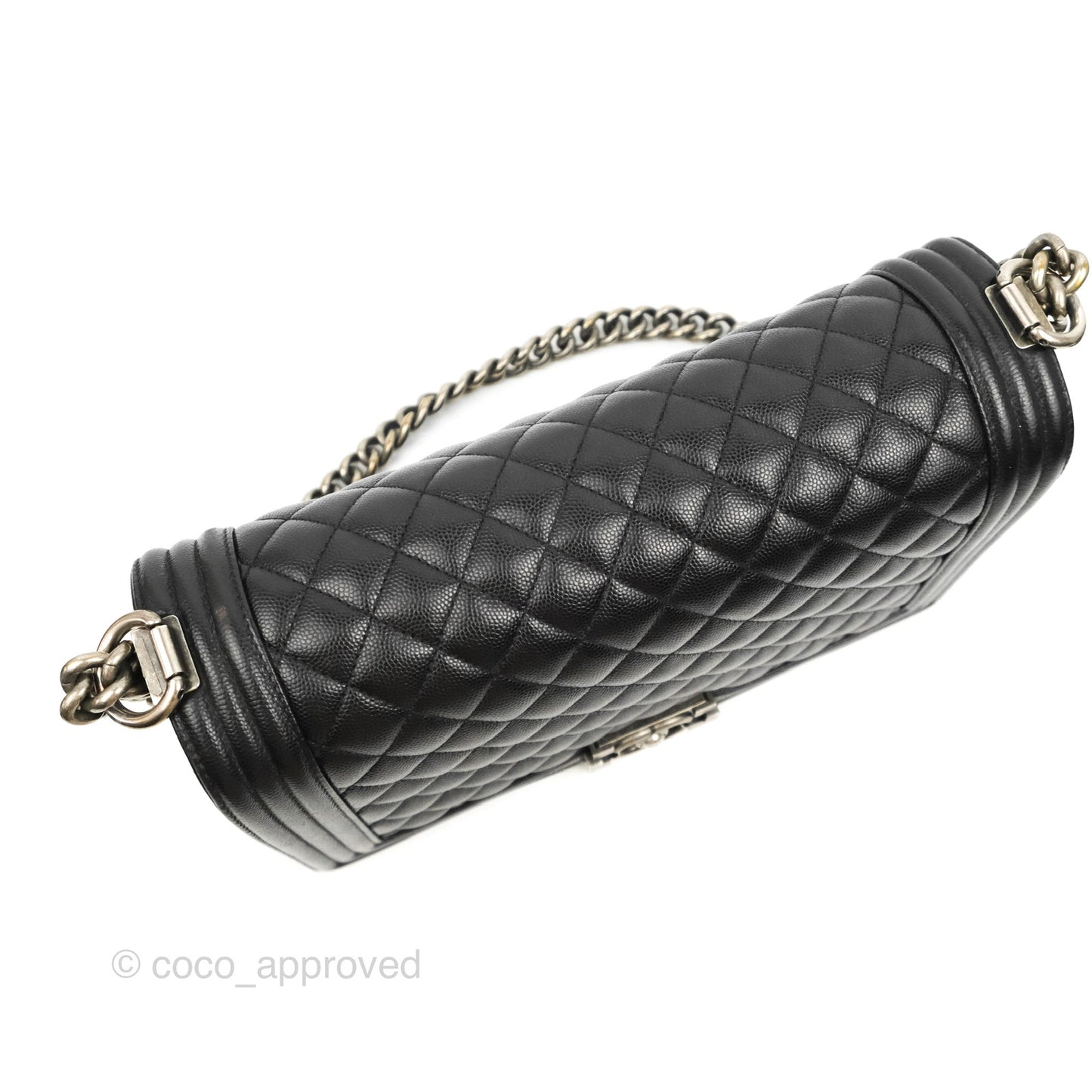 Chanel Quilted New Medium Boy Black Caviar Ruthenium Hardware