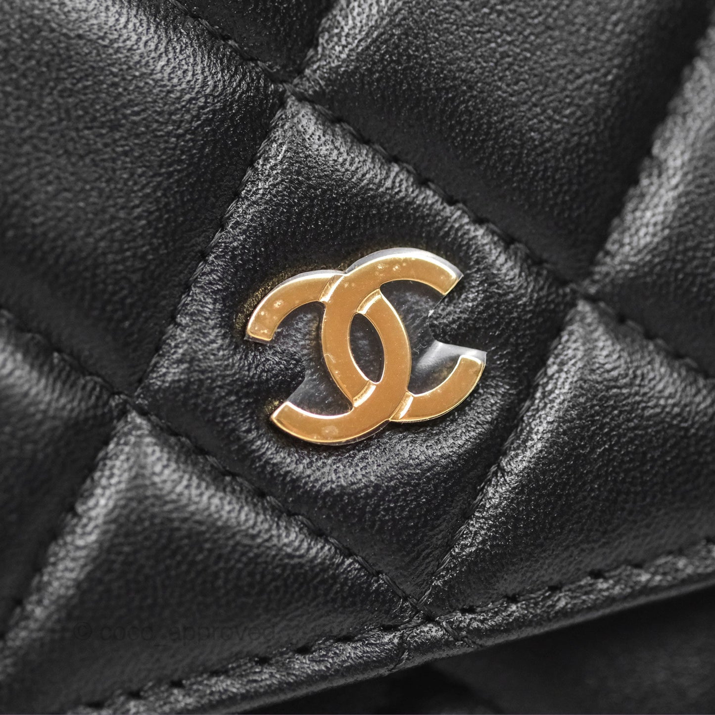 Chanel Quilted Classic Wallet on Chain WOC Black Lambskin Gold Hardware