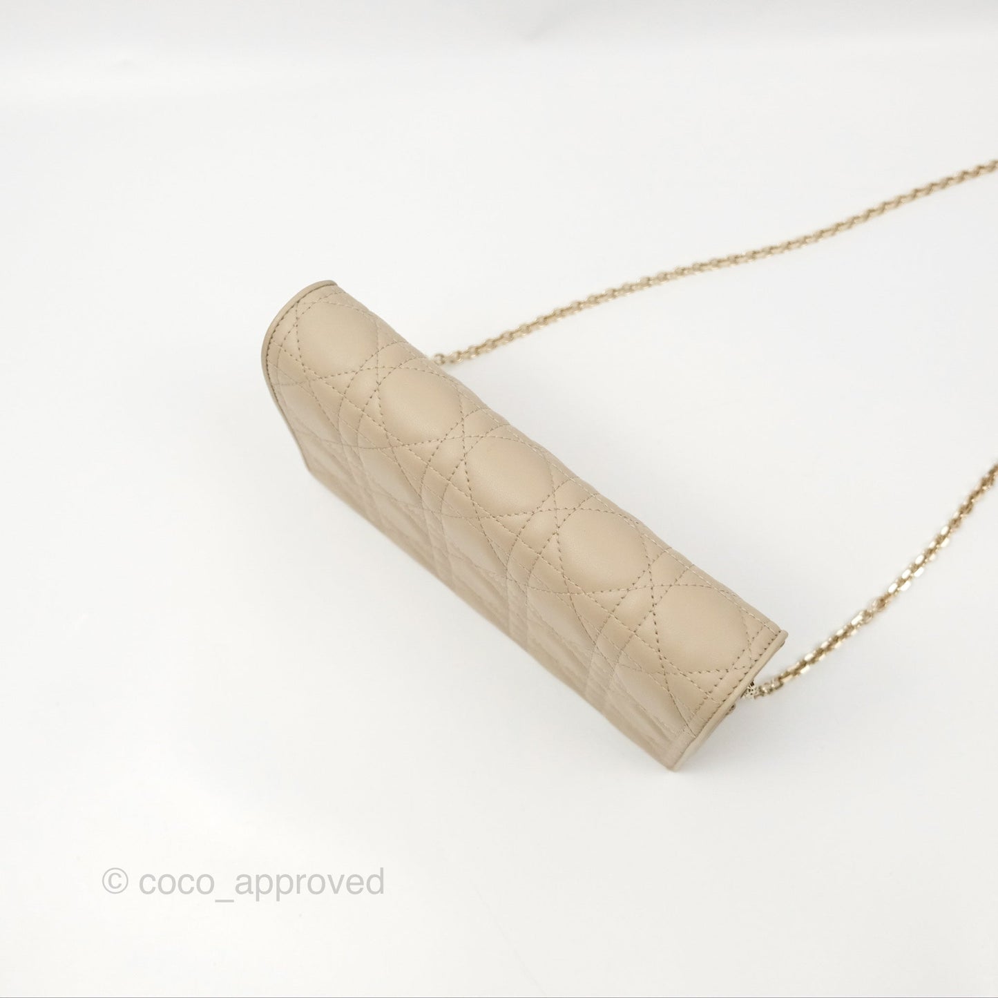 Dior Lady Dior Pouch on Chain Sand Cannage Lambskin