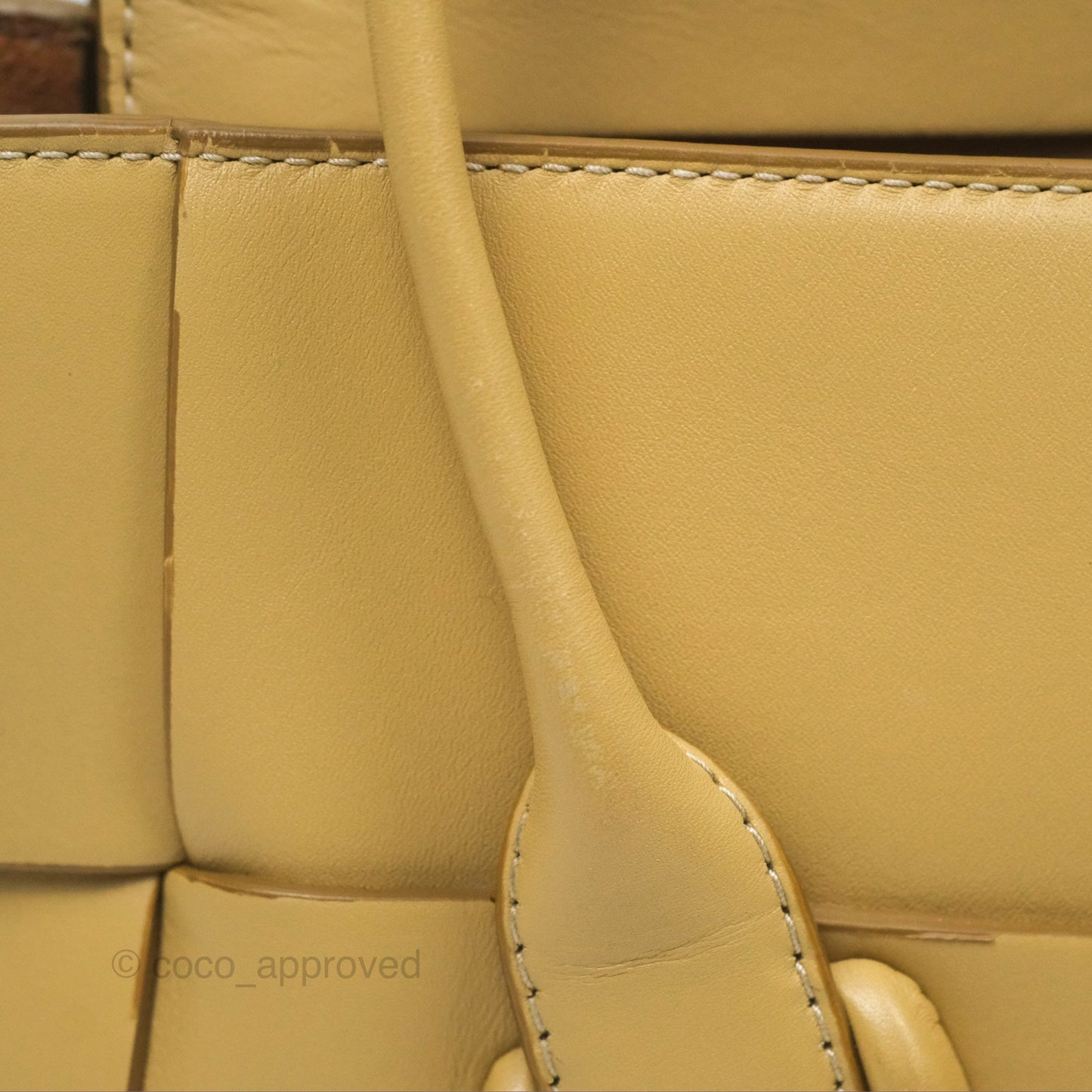 Bottega Veneta Arco Mini Intrecciato Textured-leather Tote Yellow
