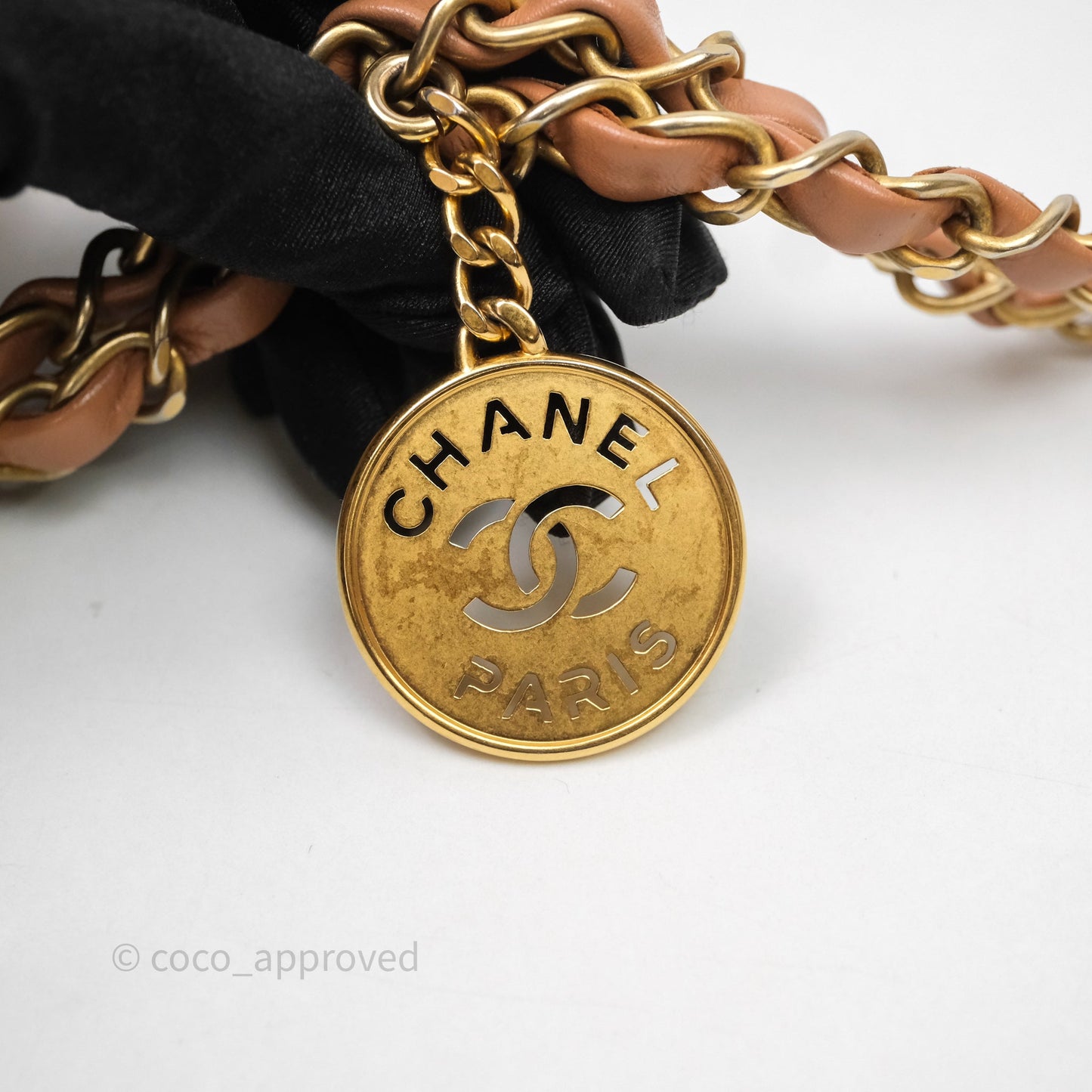 Chanel 22 Small Caramel Beige Shiny Calfskin Aged Gold Hardware