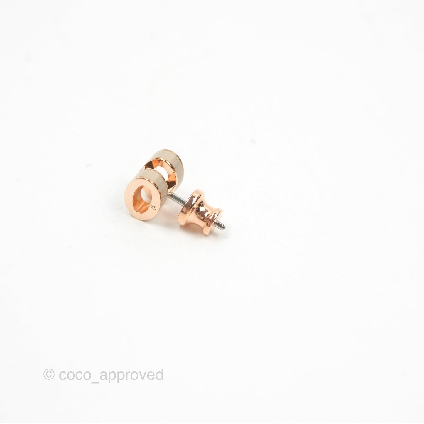 Hermès Mini Pop H Earrings Marron Glace Rose Gold
