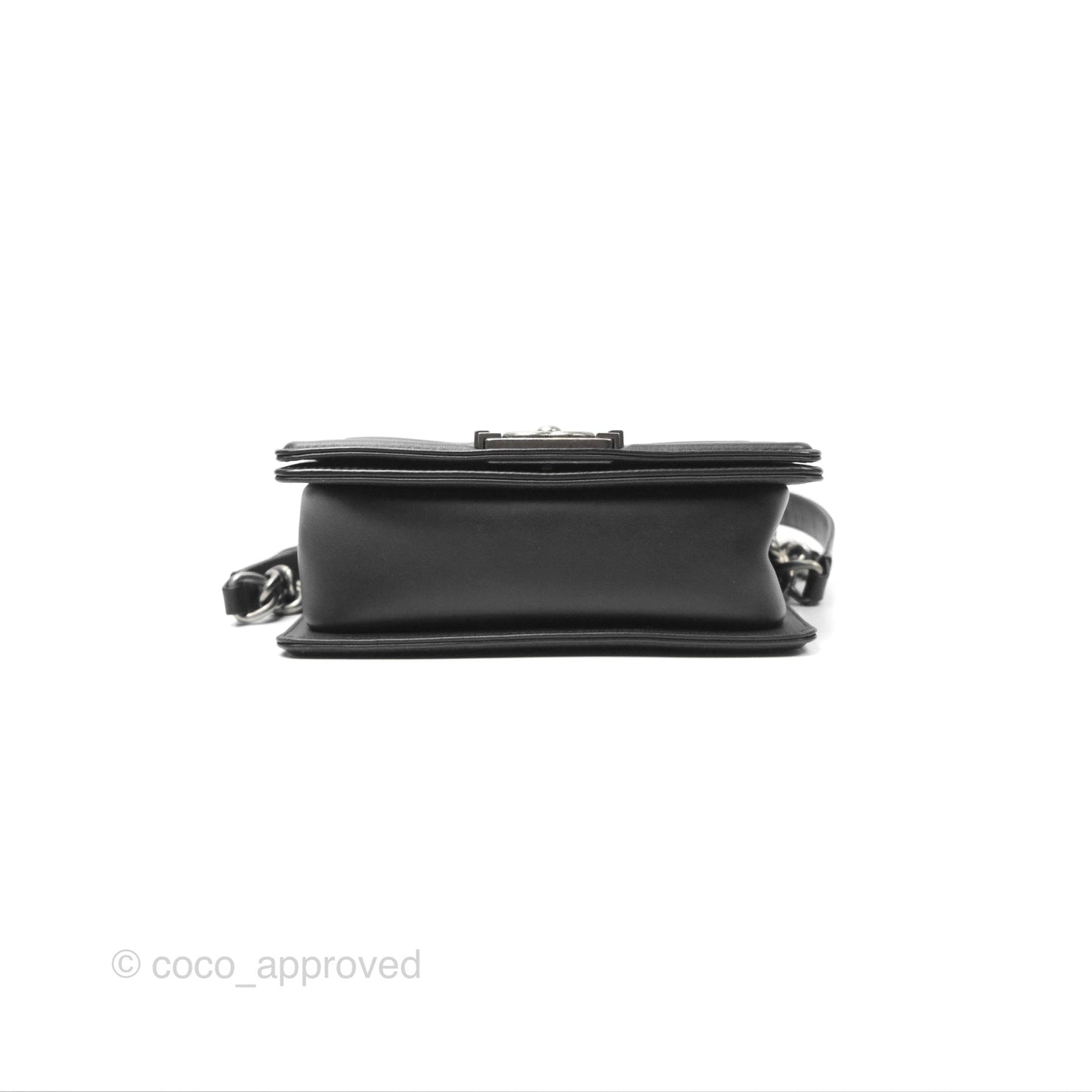 Chanel Small Boy Quilted Black Calfskin Ruthenium Hardware