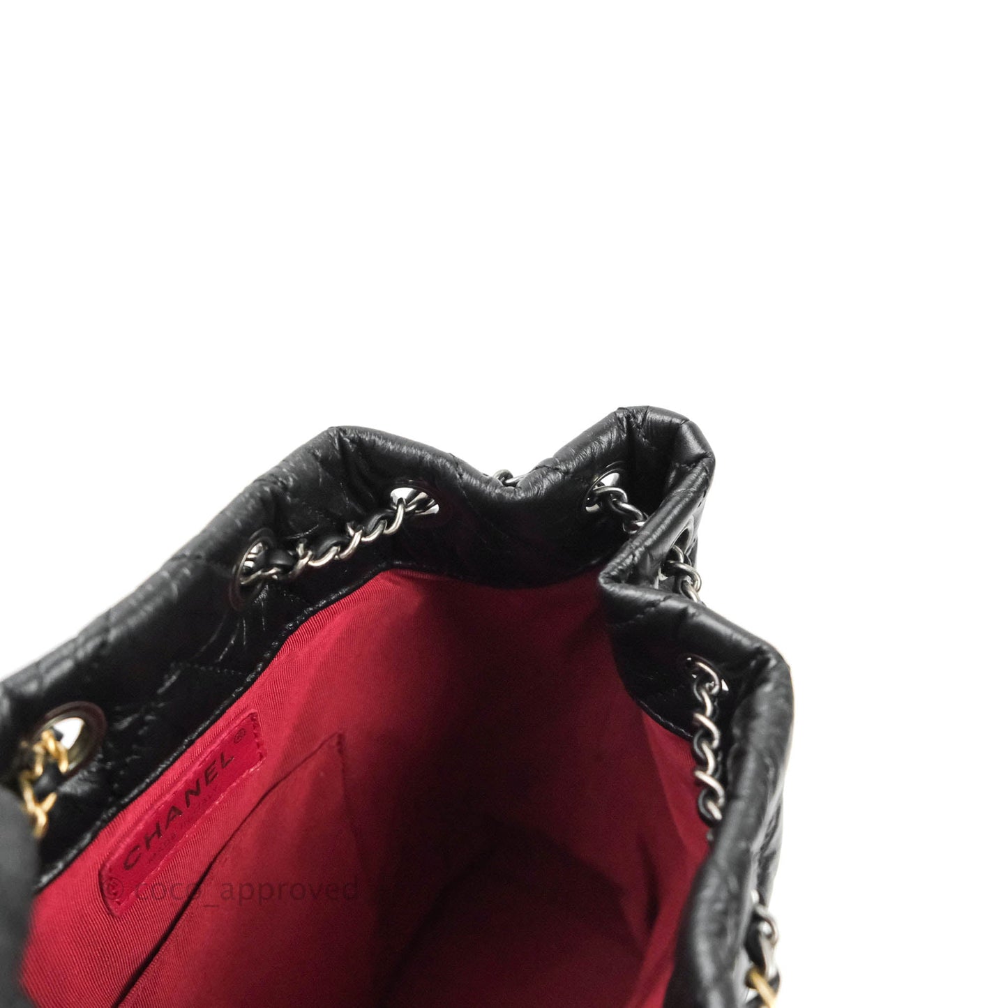 Chanel Small Chevron Gabrielle Backpack Black Aged Calfskin