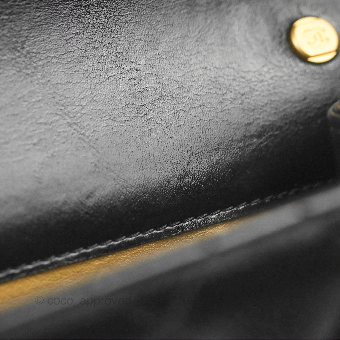 Chanel Mini Diana Flap Bag Black Calfskin Aged Gold Hardware 21B