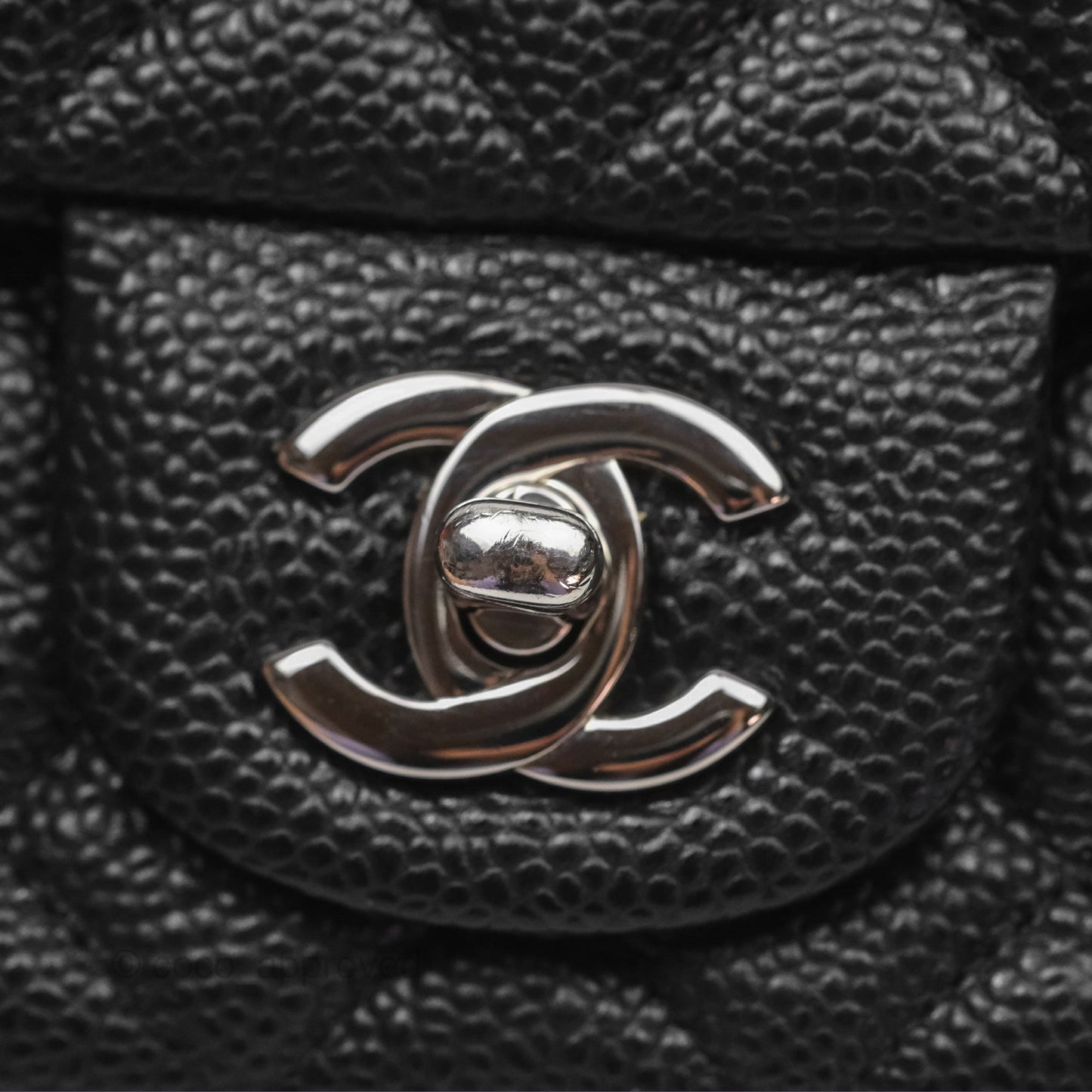 Chanel Mini Rectangular Flap Quilted Black Caviar Silver Hardware
