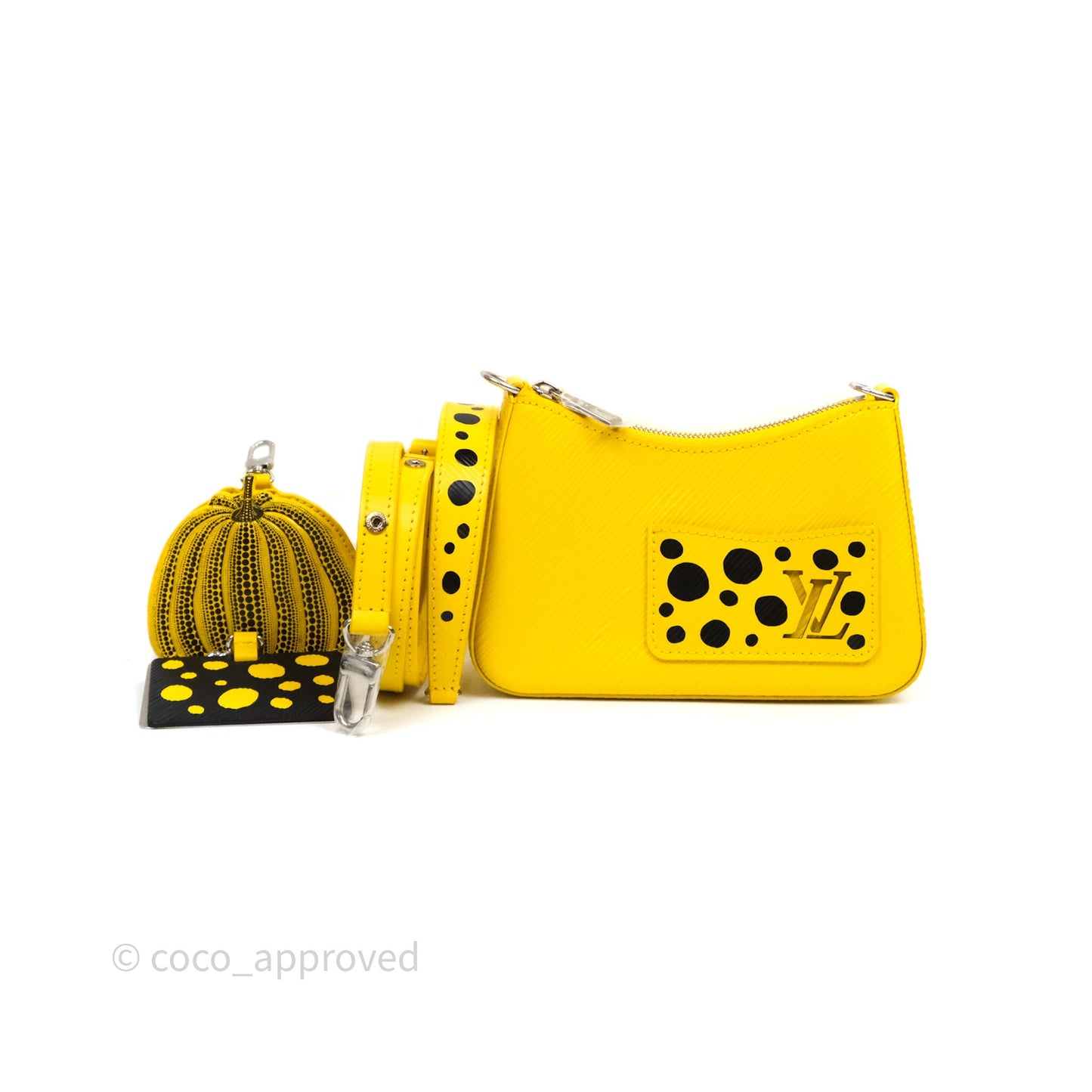 Louis Vuitton x Yayoi Kusama Epi Marellini Bag Infinity Dots Yellow Silver Hardware