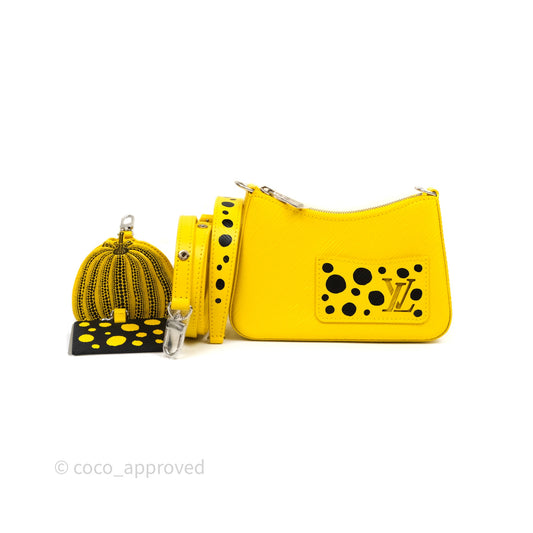 Louis Vuitton x Yayoi Kusama Epi Marellini Bag Infinity Dots Yellow Silver Hardware