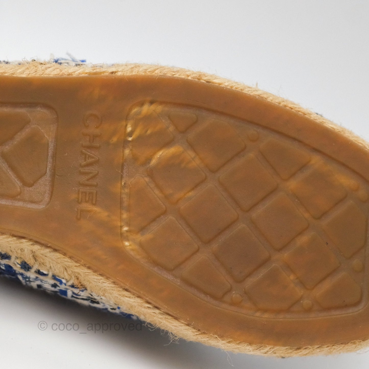 Chanel Espadrille Blue Tweed Size 38