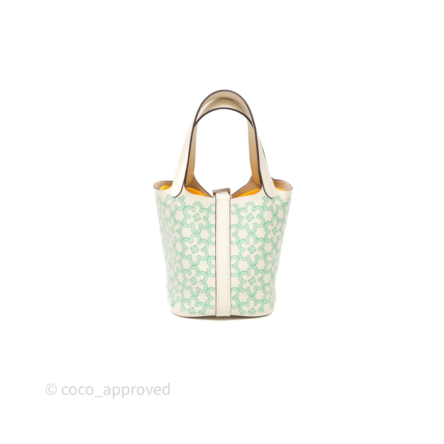 Hermès Micro Picotin 14 Lucky Daisy Nata I2 Vert Swift Palladium Hardware