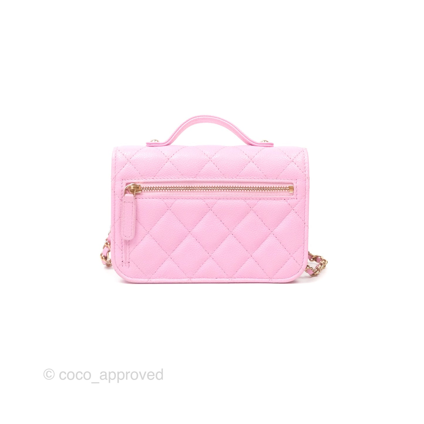 Chanel Business Affinity Clutch With Chain Pink Caviar Gold Hardware