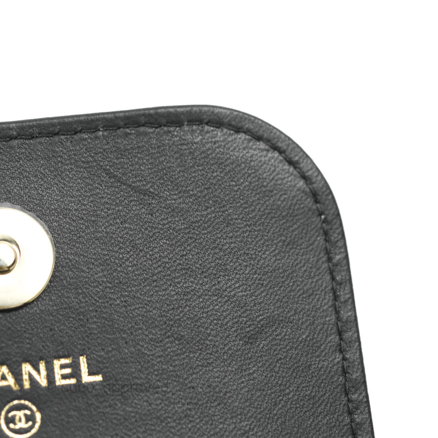 Chanel Mini Bag Black Lambskin Crochet Gold Hardware 22C
