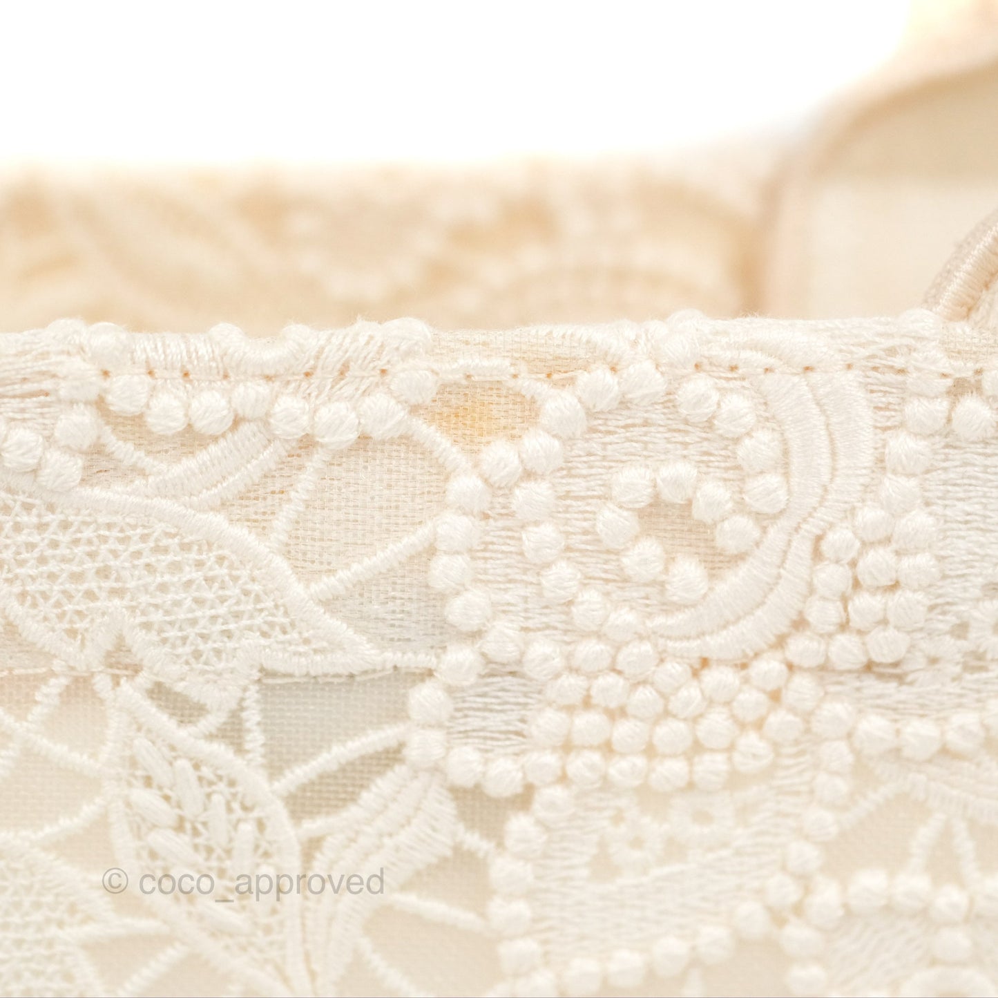 Dior Small Book Tote Natural Macramé-Effect Embroidery