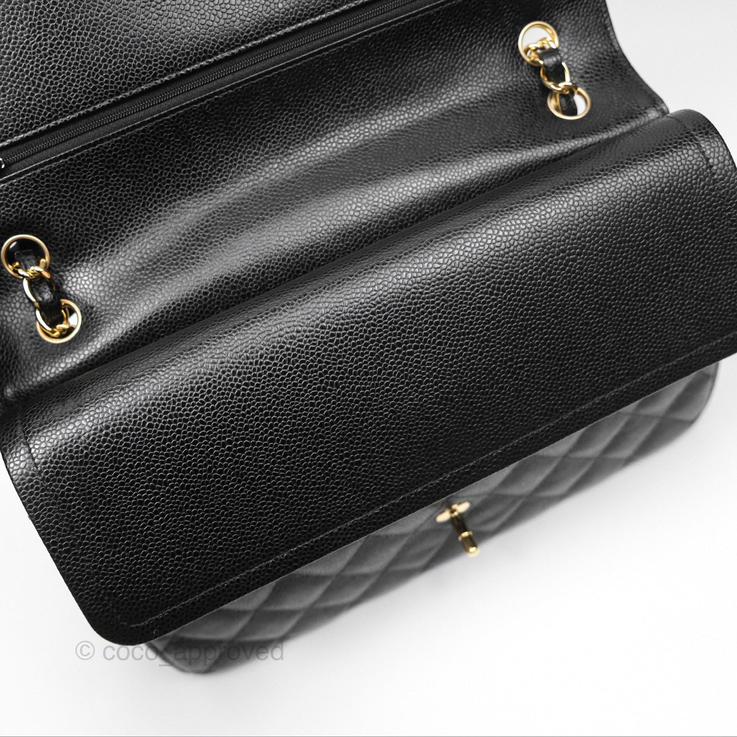 Chanel Jumbo Double Flap Black Caviar Gold Hardware⁣⁣