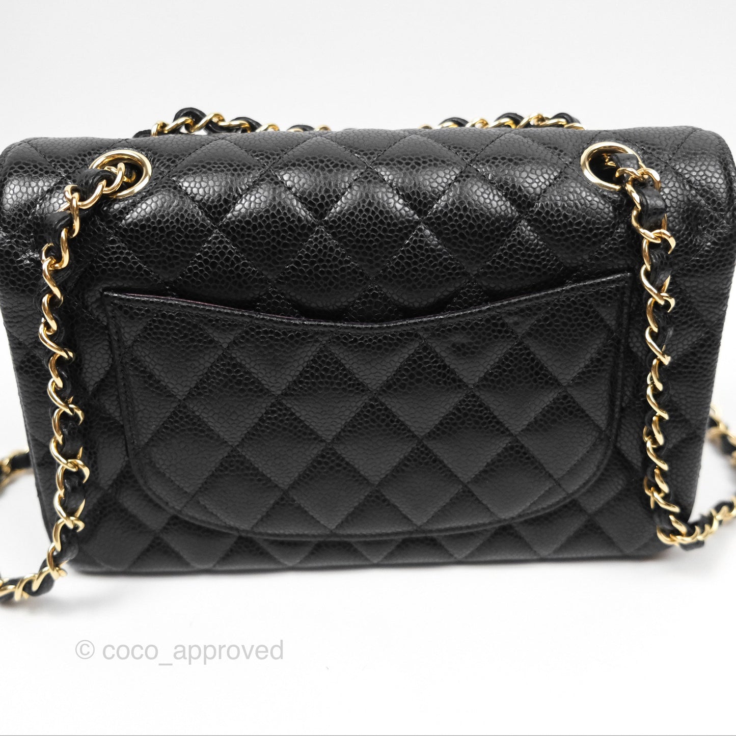 Chanel Small Classic Quilted Flap Black Caviar Gold Hardware