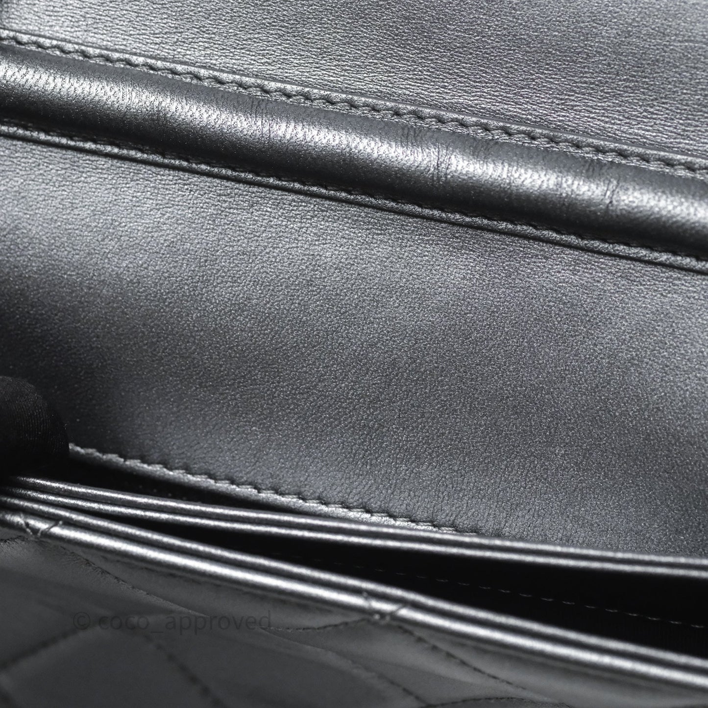 Chanel Clutch with Chain Metallic Dark Grey Silver Hardware