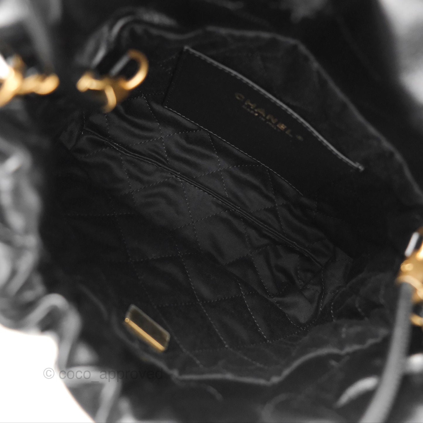 Chanel 22 Mini Bag Black Crumpled Calfskin