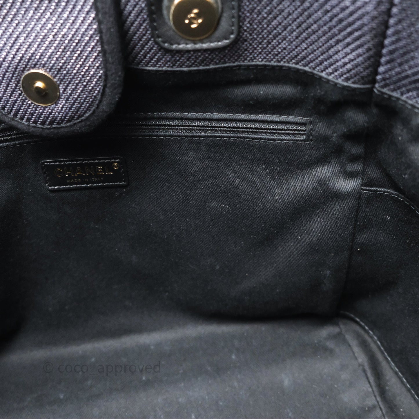 Chanel Canvas Deauville Large Tote Navy Gold Hardware