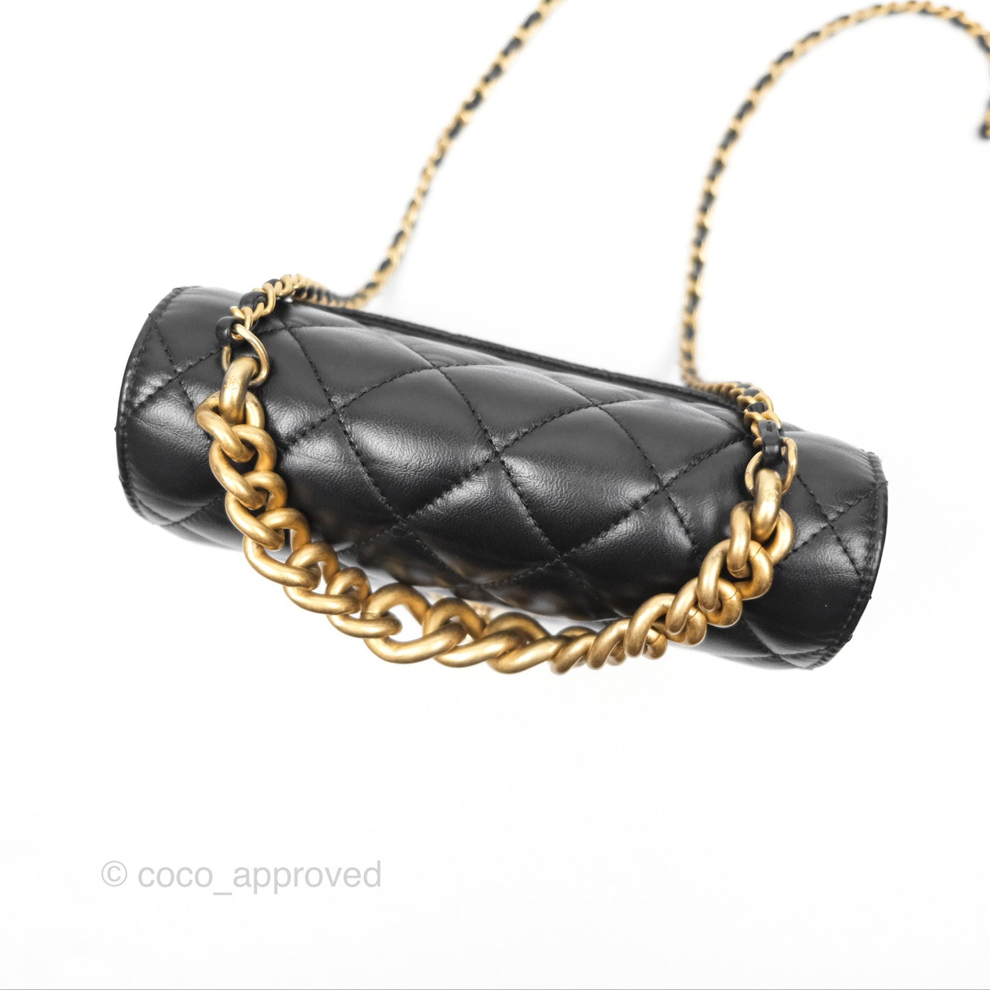 Chanel Chain Handle Small Flap Bag Black Calfskin