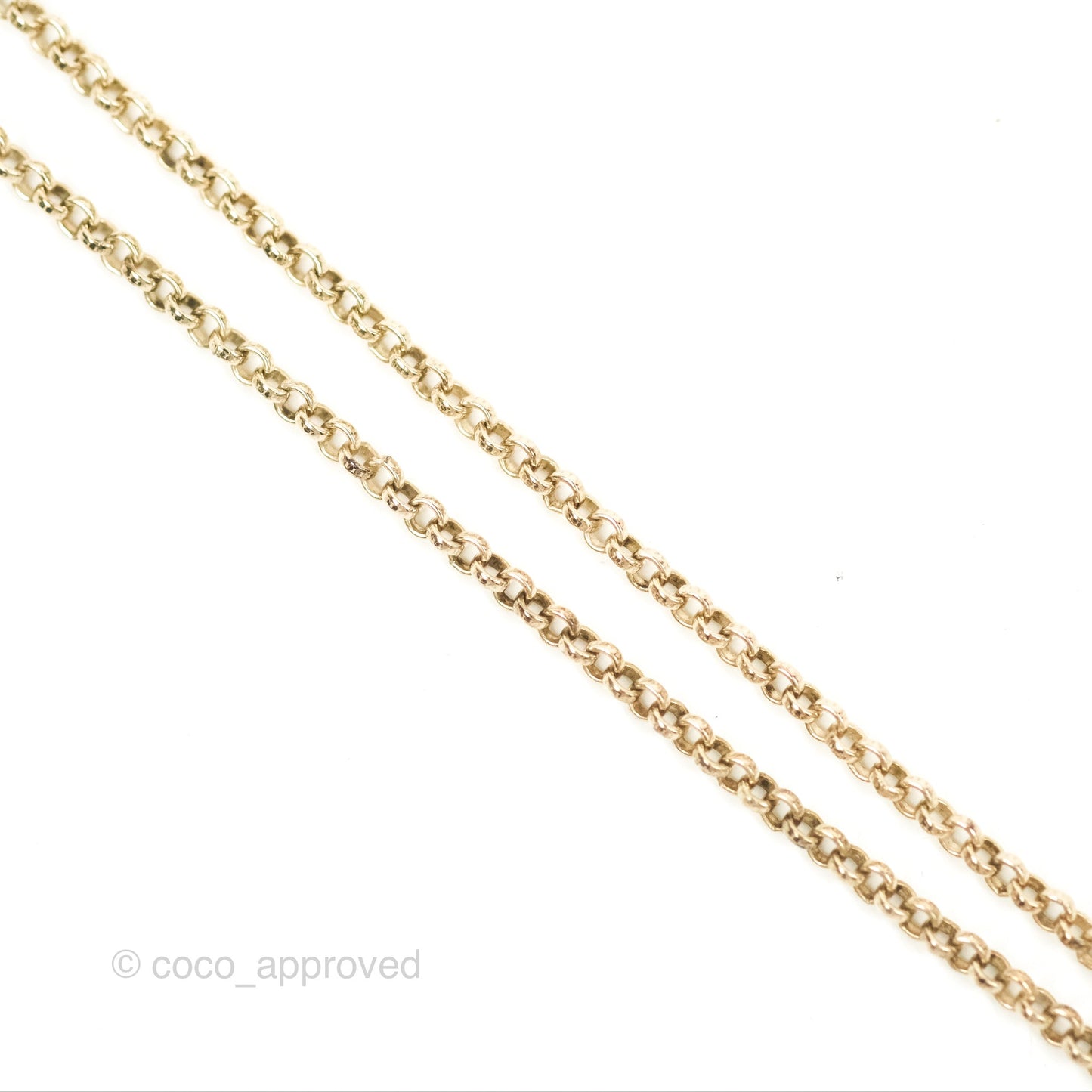 Chanel CC Crystal Blue Necklace Gold Tone 17A