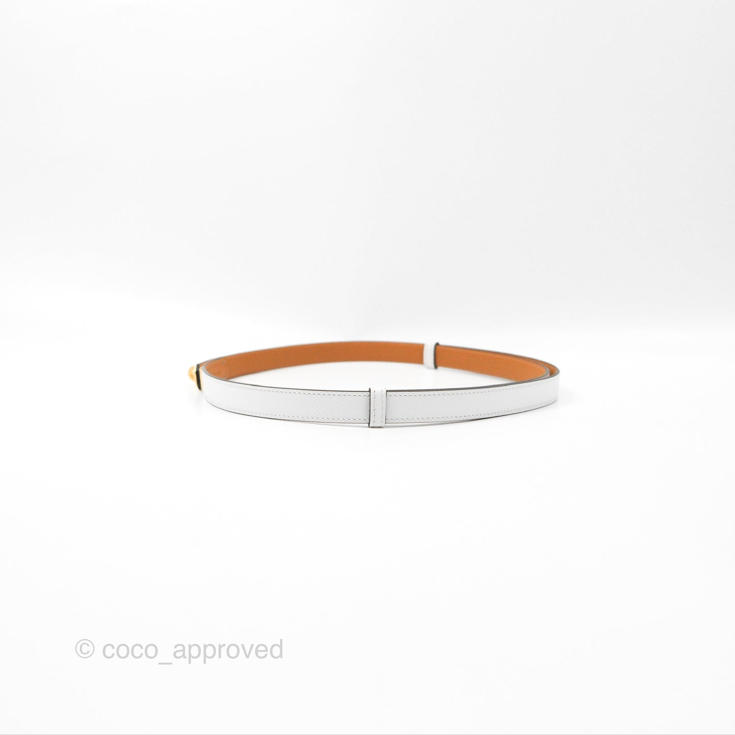 Hermès Kelly 18 Belt Blanc White Epsom Gold Hardware