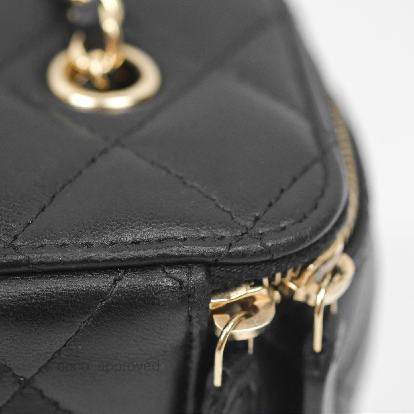 Chanel Vanity Rectangular Black Lambskin Gold Hardware