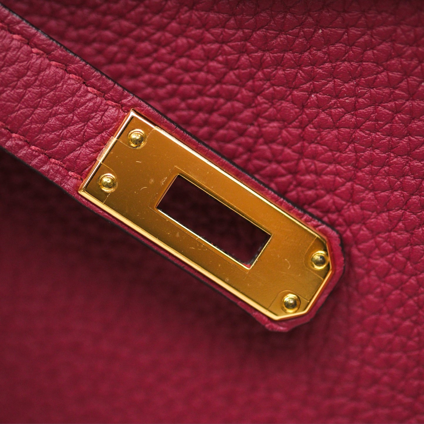 Hermès Birkin 25 Retourne Rouge Grenat K1 Togo Gold Hardware