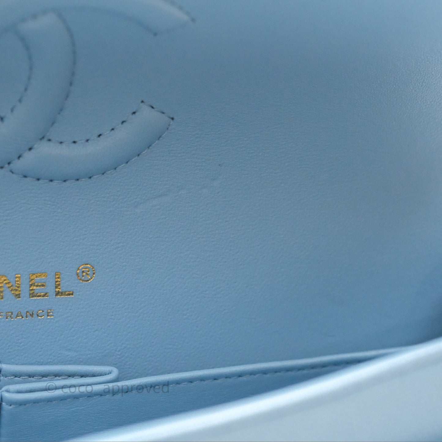 Chanel Classic M/L Medium Flap Quilted Blue Caviar Gold Hardware