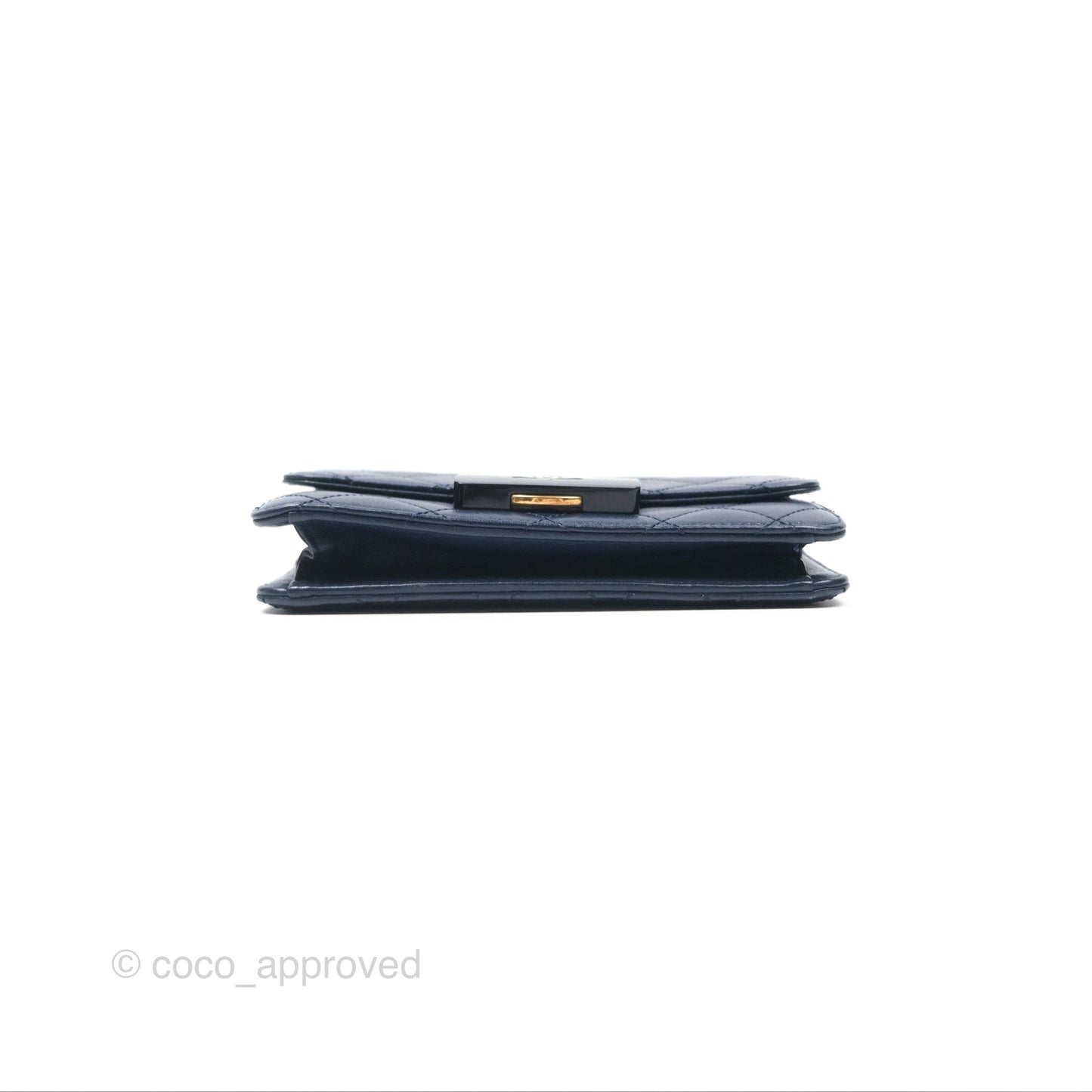 Chanel Beauty Lock Flap Bag Navy Sheepskin Aged Gold Hardware