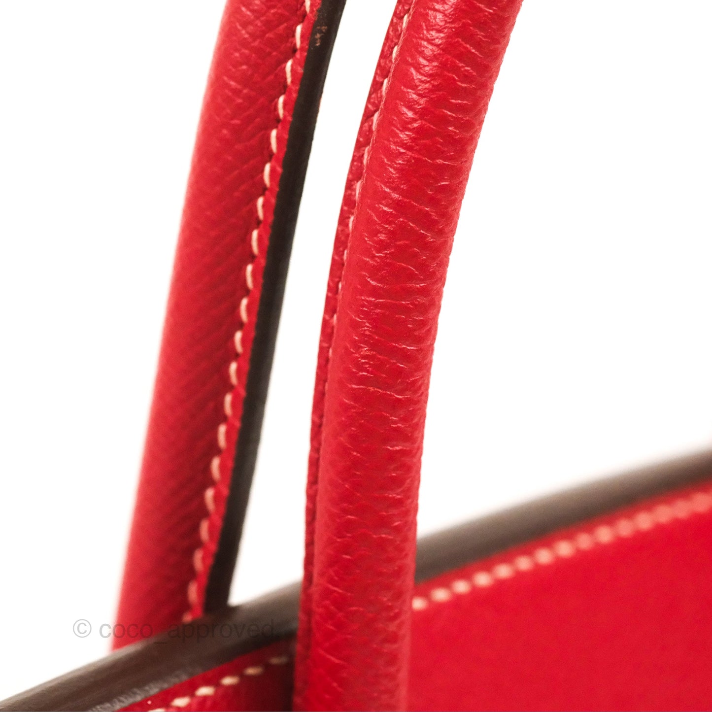 Hermès Candy Birkin 30 Rouge Casque/Blue Thalassa Epsom Permabrass Hardware