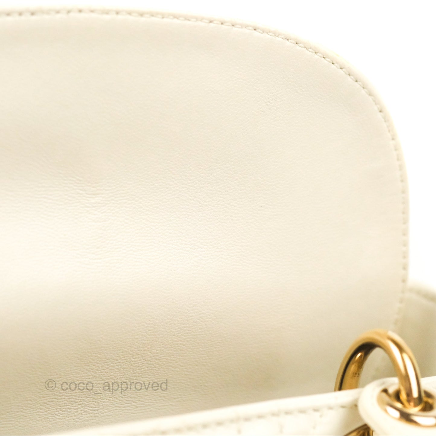 Christian Dior My ABCDior Lady Dior Bag Cannage Lambskin White Gold Hardware