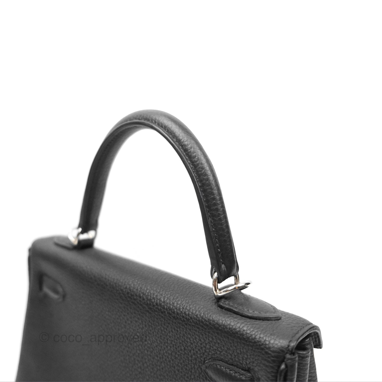 Hermès Retourne Kelly 25 Black Togo Palladium Hardware