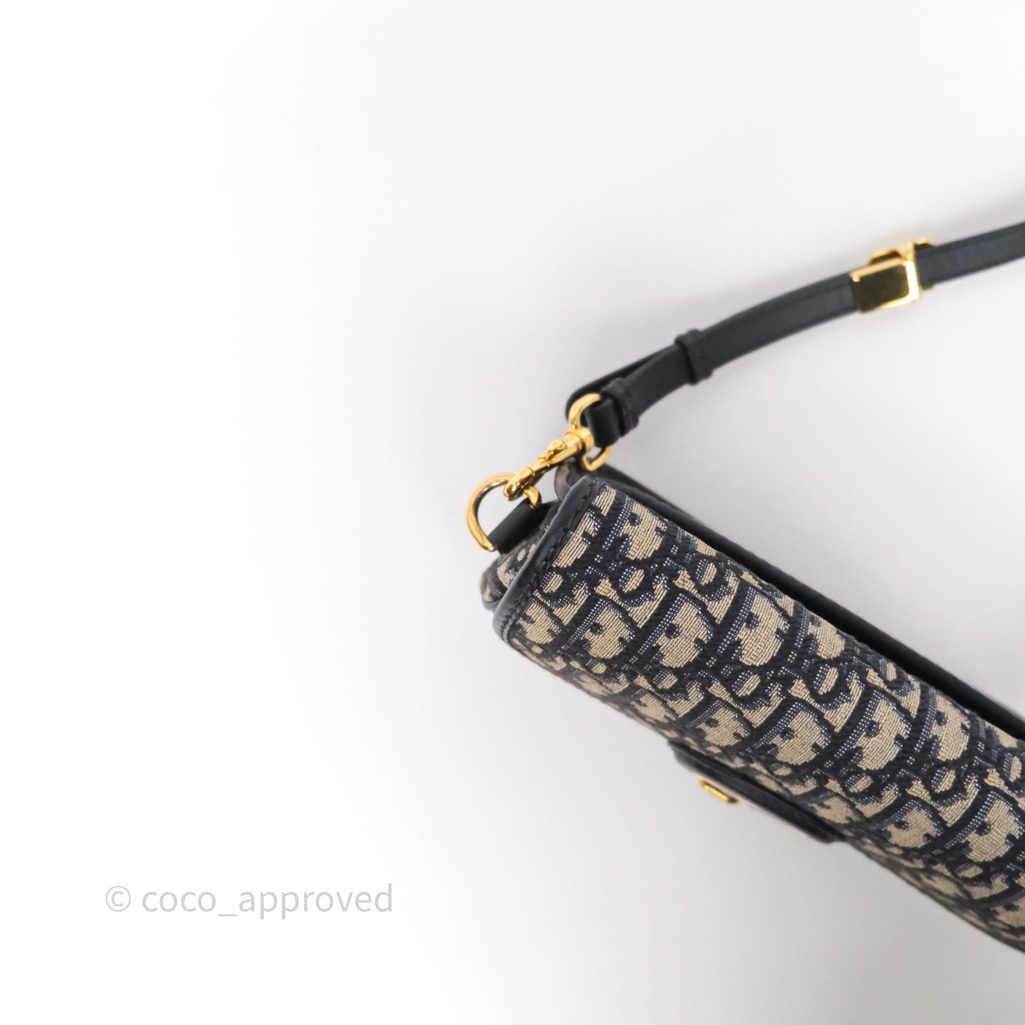 Christian Dior Bobby East-West Bag Blue Oblique Jacquard Canvas