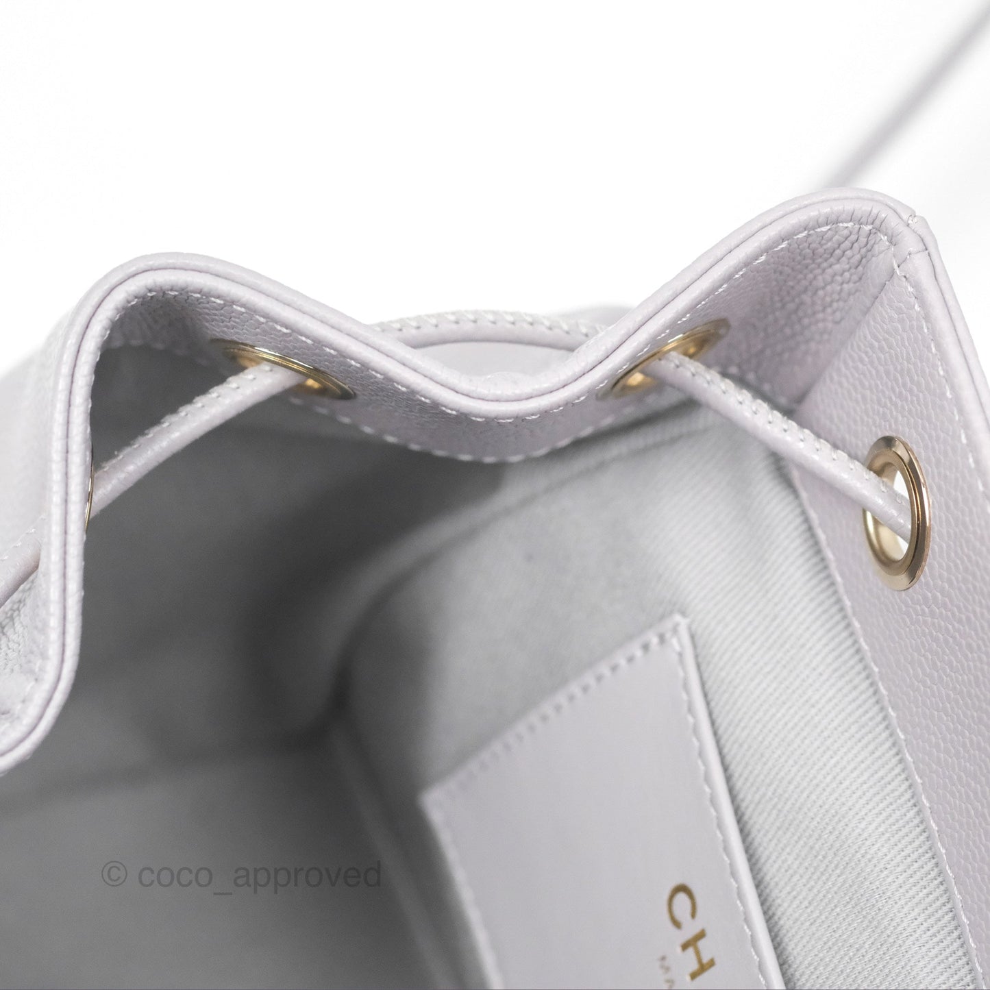 Chanel Mini Business Affinity Backpack Grey Caviar Gold Hardware 22B