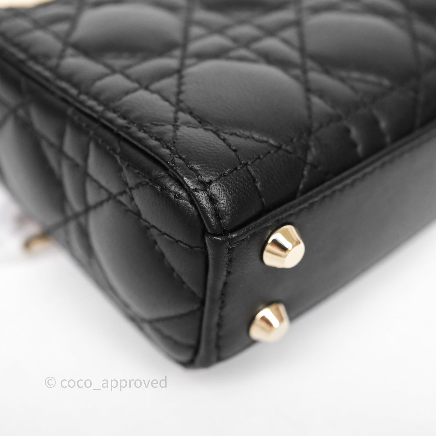 Christian Dior Micro Lady Dior Cannage Black Lambskin Gold Hardware