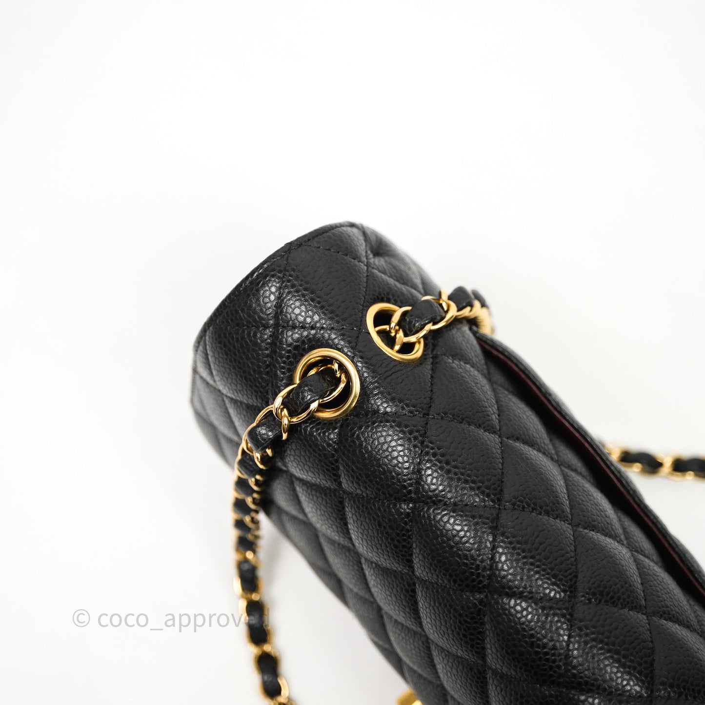 Chanel Classic M/L Medium Flap Quilted Black Caviar Gold Hardware