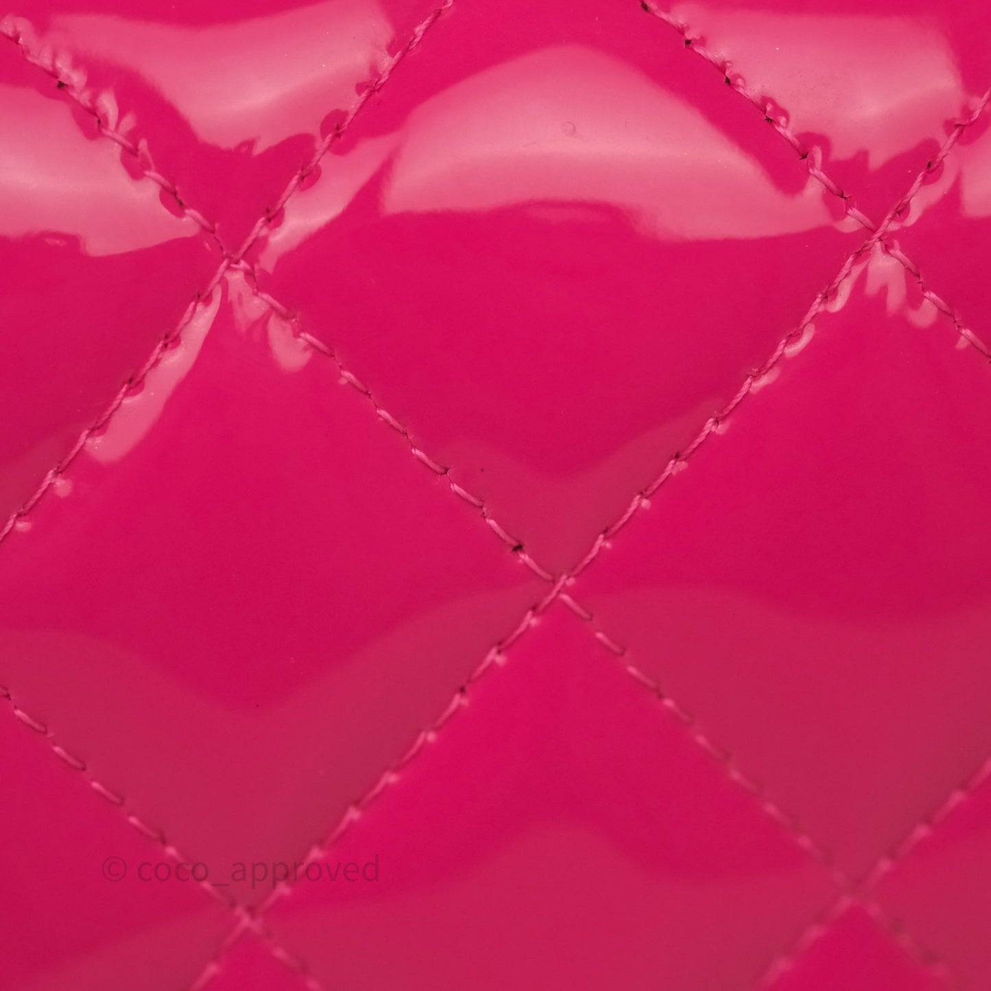 Chanel Quilted Mini Rectangular Flap Neo Pink Patent Gold Hardware
