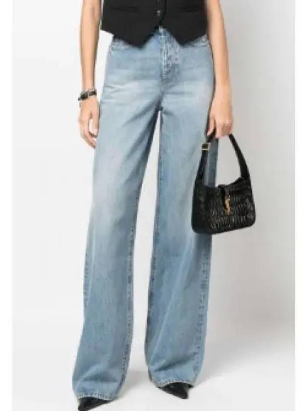 Luxury Saint Laurent Denim Cotton Bootcut Jeans Blue