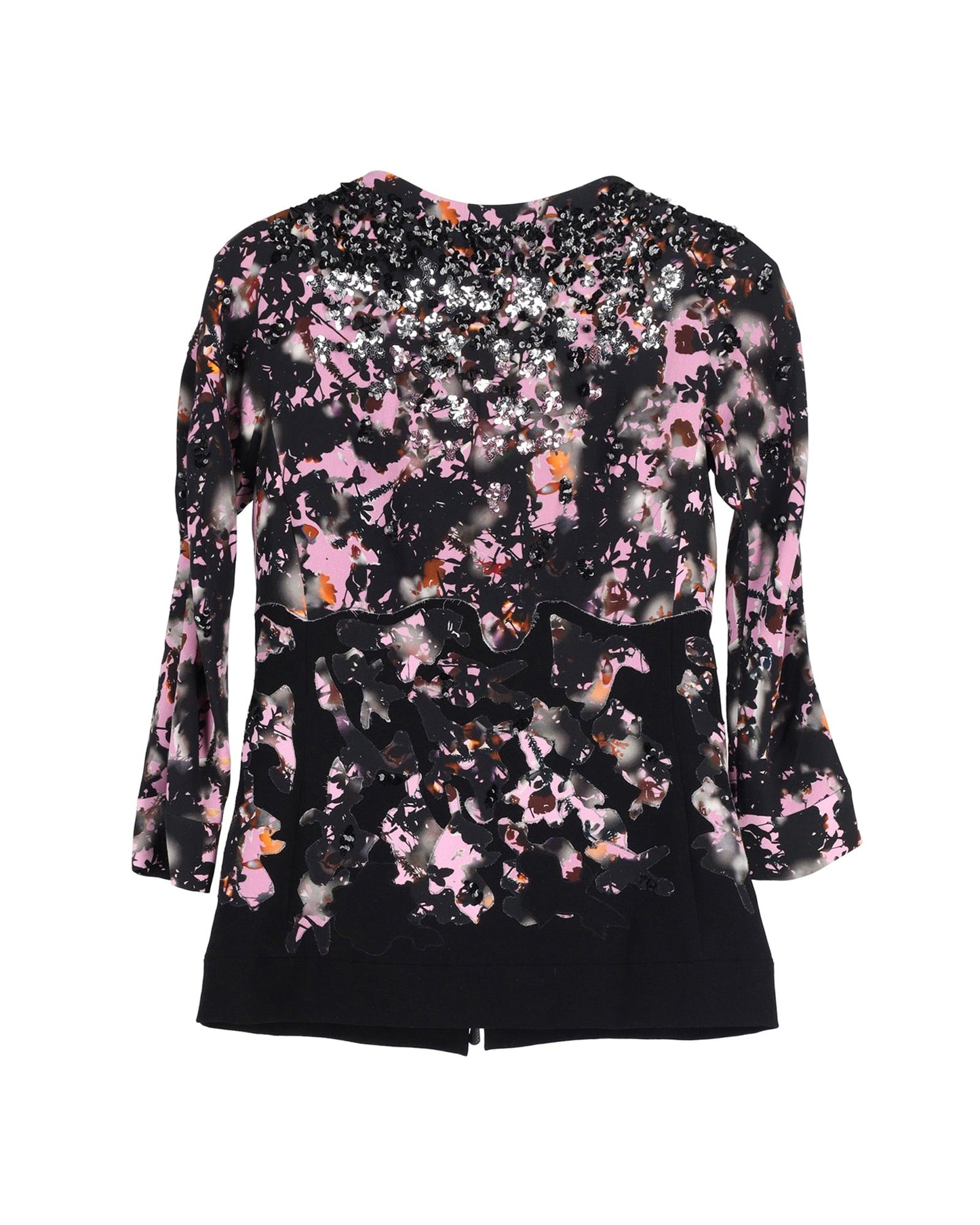 Luxury Bottega Veneta Sequinned Printed Blouse in Multicolor Silk