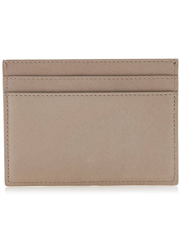 Luxury Saint Laurent Cassandre Debossed Logo Leather Card Wallet Beige