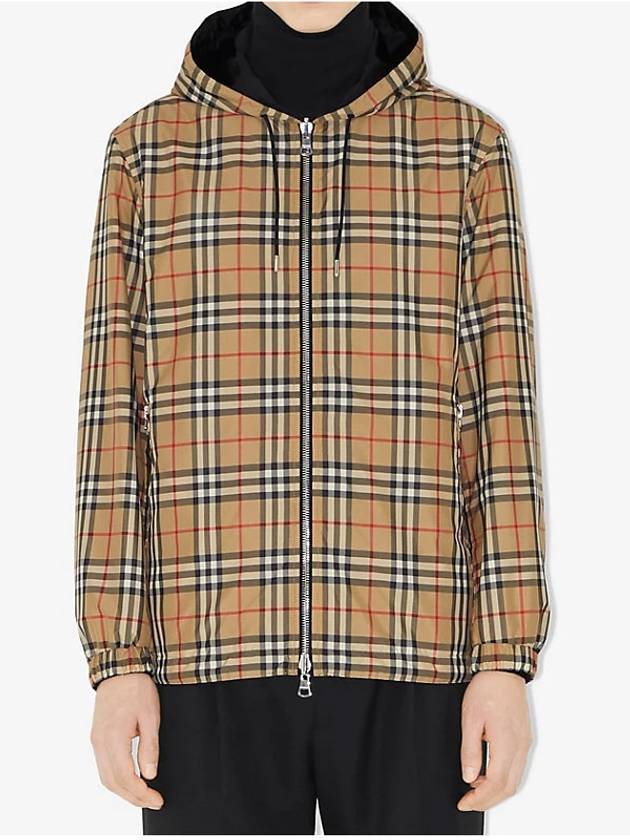 Luxury Burberry Reversible Vintage Check Hooded Jacket Archive Beige