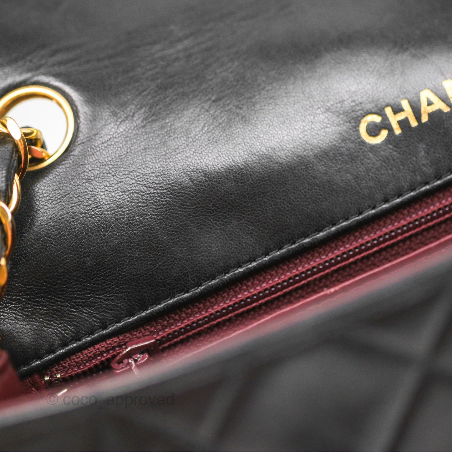 Chanel Vintage Medium Classic Diana Flap Bag Black Lambskin 24K Gold Hardware