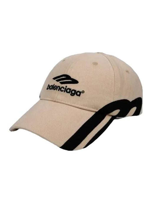 Luxury Balenciaga 3B Sports Icon Ball Cap Light Beige