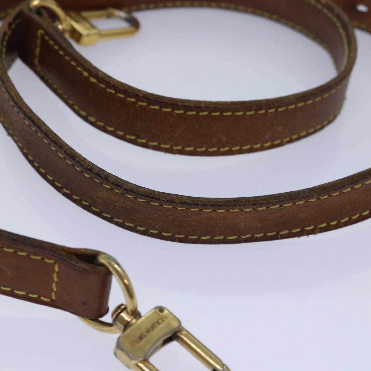 LOUIS VUITTON Adjustable Shoulder Strap Leather 32.7""-40.2"" Beige 81039
