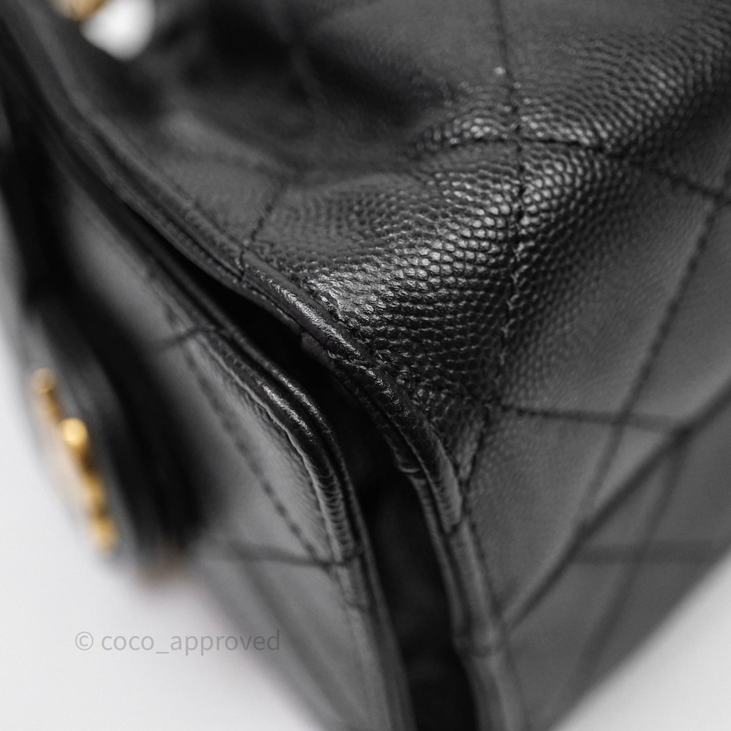 Chanel 25 Mini Black Caviar Aged Gold Hardware