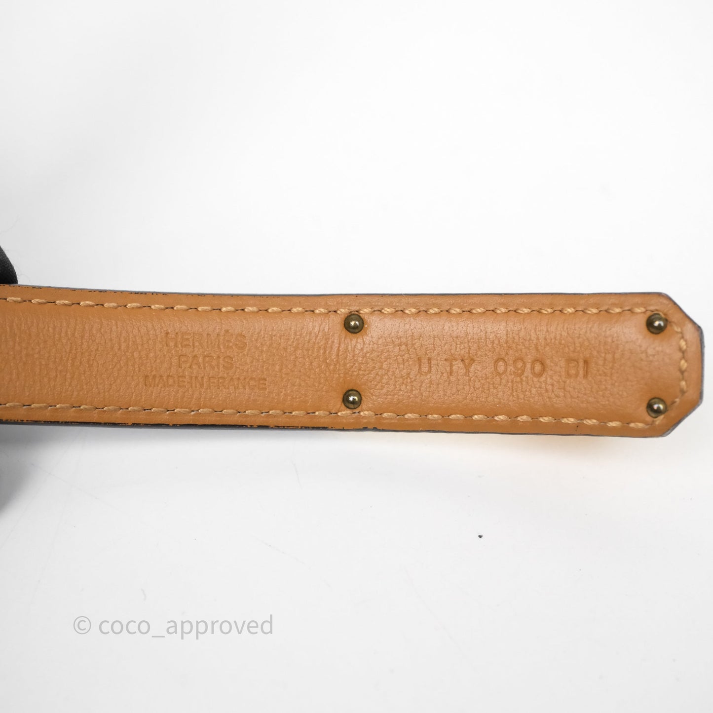 Hermès Kelly Buckle Belt Black Noir 89 Box Leather Gold Hardware
