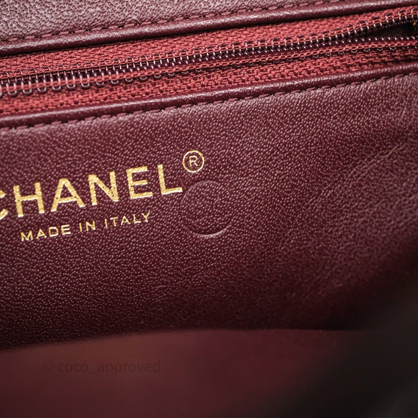 Chanel Quilted Filigree Backpack Iridescent Burgundy Caviar Aged Gold Hardware