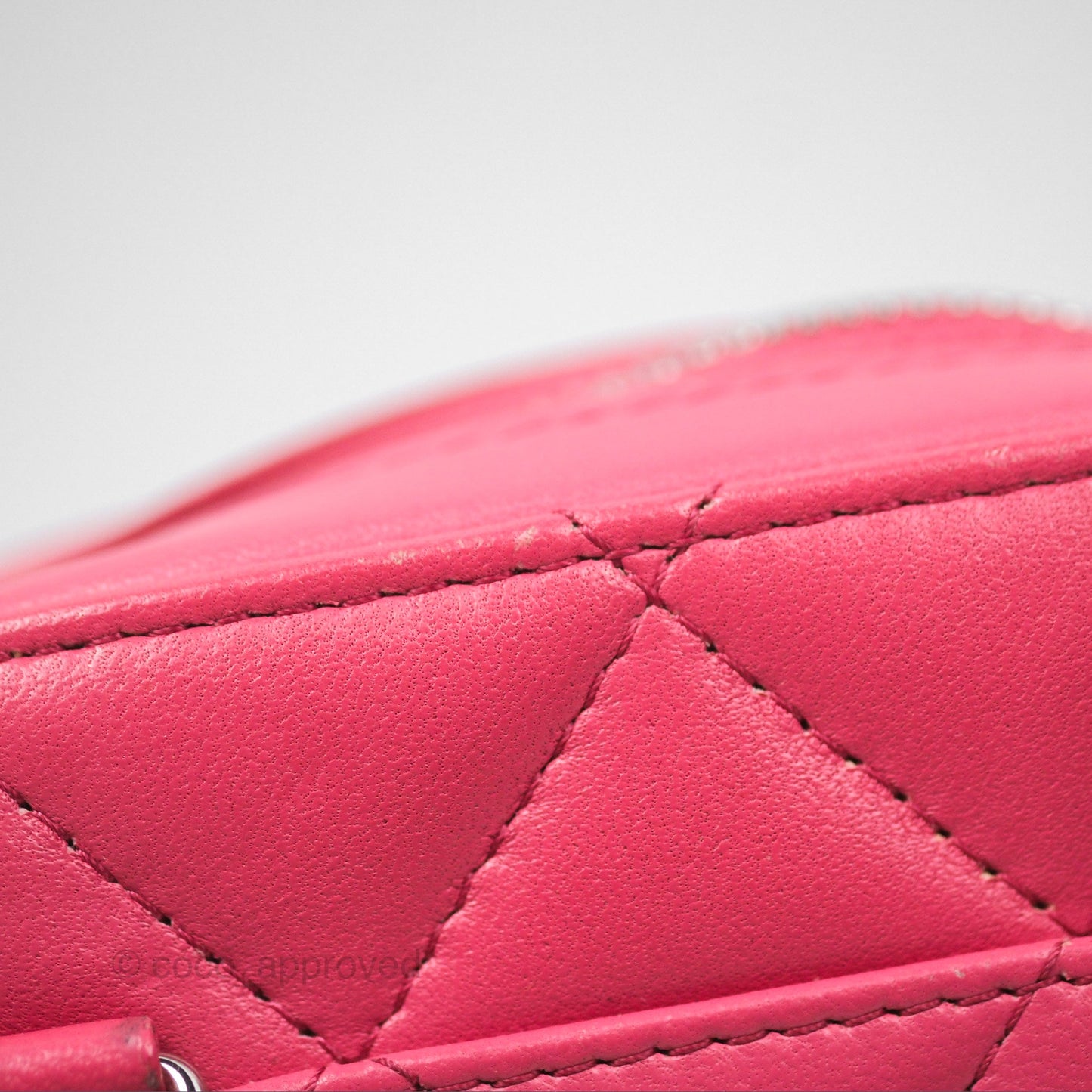 Chanel Quilted Phone Holder Pink Lambskin Silver Hardware