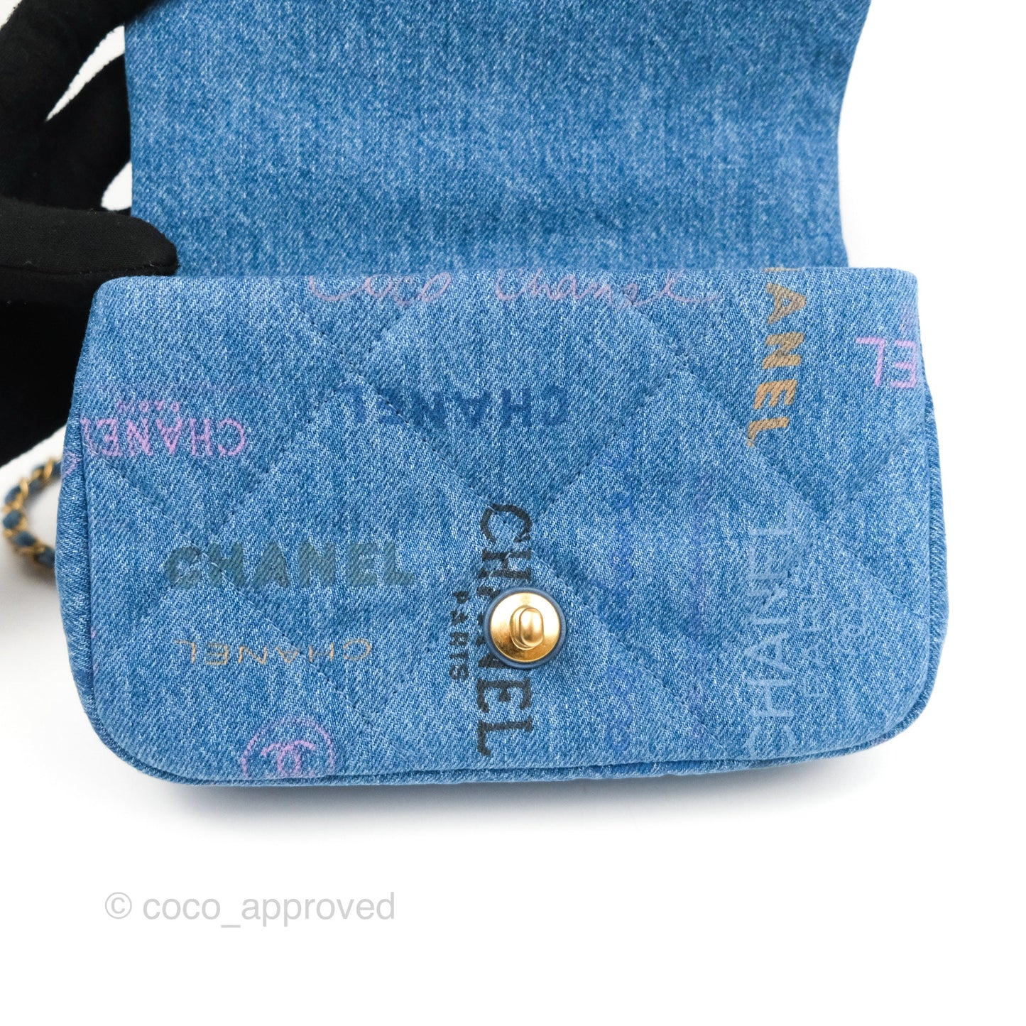 Chanel Quilted Small Denim Mood Flap Blue Multicolor 22P