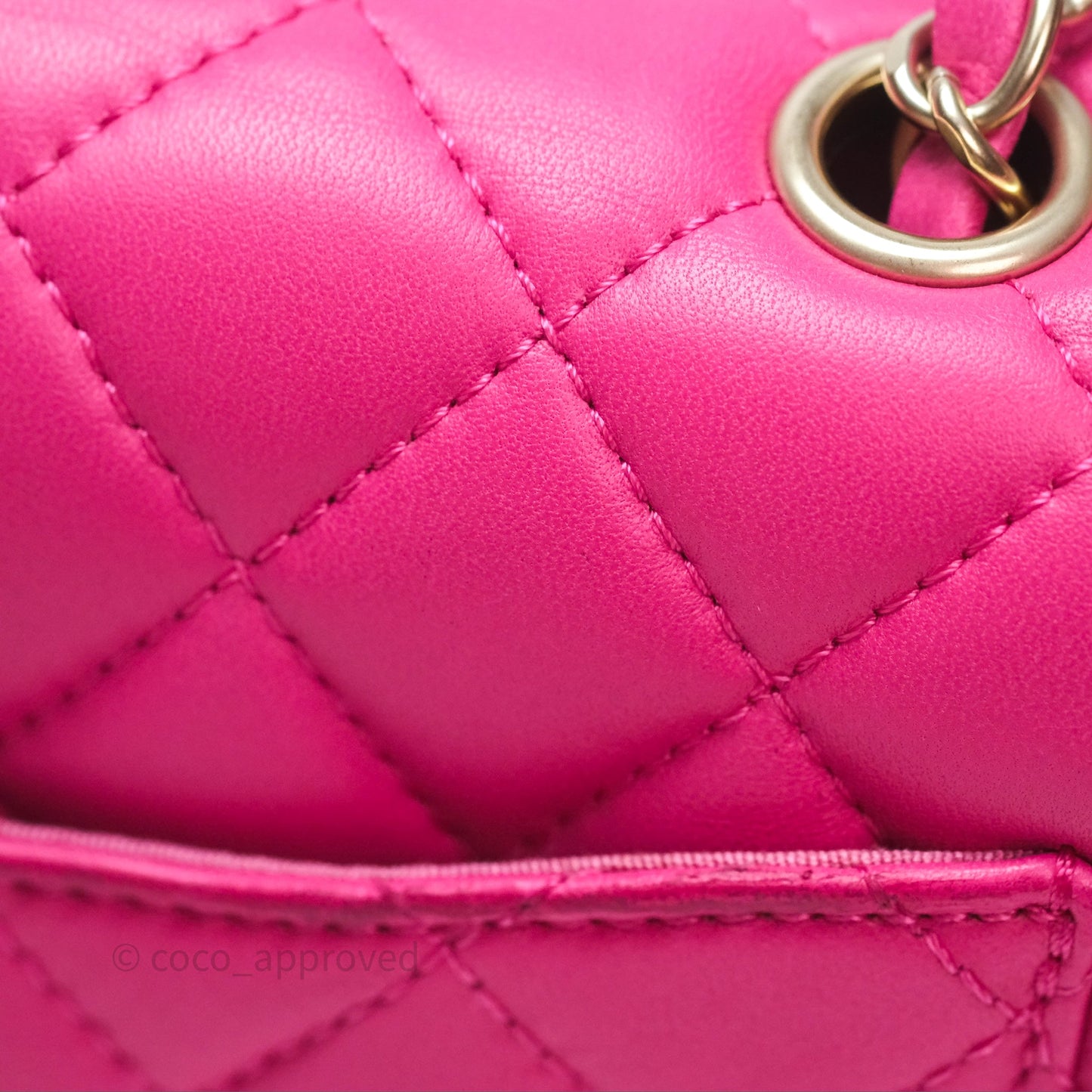 Chanel Quilted Mini Mademoiselle Chic Flap Dark Pink Lambskin Aged Gold Hardware